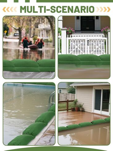 6pcs No-Leaking Sand Bags for Flooding with Buckle - No Tying, Easy to Carry, High-Density Canvas Flood Protection Water Barrier Sandbags for Home Door Basement Garage Flood Control, 13.8'' x 25.6'' in Saudi Arabia