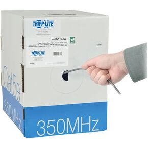 Tripp Lite Eaton Series N022-01K-GY Cat5e 1000 ft Bulk Ethernet Cable, Solid Core 24 AWG UTP 350 MHz, Gray PVC, TAA Compliant, Cloud Care Pre-Configured Bundle Eligible (1 Pack) in Kuwait