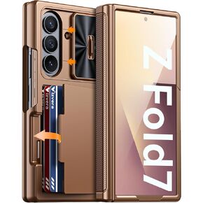 Vizvera for Samsung Galaxy Z Fold 7 Case Rfid Wallet مع حامل البطاقات [غطاء المفصلات] in Kuwait