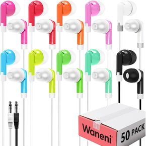 Wholesale Bulk Earbuds Headphones 100 Pack Class Set for School Classroom Students Kids Children Toddler Boys Girls Teen Adults(Mixed Colors,100 Pack) in Saudi Arabia