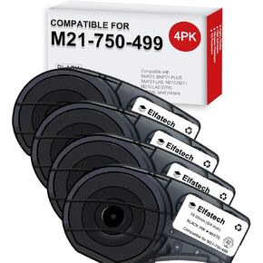 M21-750-499 متعددة الأغراض نايلون ملصق متوافق مع شريط التسمية replaceMEMT لـ M21-750-499 للمعرف العام ، علامات الأسلاك ، والمختبر ، الأسود على الأبيض المصمم لـ M210 ، M211 ، BMP21-PLUS (4 عبوات) in Kuwait