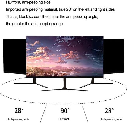 19-27.5 inch Privacy Screen Anti Peeping Film for 16:10 16:9 LED Screen Desktop PC Monitor Computer Privacy Screen Filter Panel Anti Glare Blue Light,19in 16:10 in Kuwait
