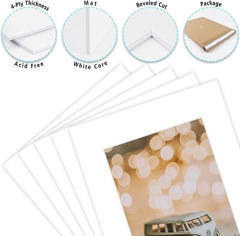 Golden State Art, 10 Pack 16x20 White Picture Mat for 11x14 Photos in Kuwait