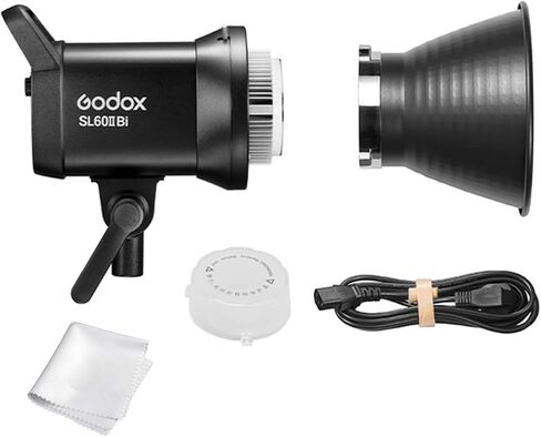 Godox SL60IIBi 75W Bowens Mount Led Video Light,11 FX Effects CRI≥96 TLCI≥97 2800K-6500K,16 Groups 32 Channels,2.4GHz Wireless/Bluetooth/Light Body Control,0%-100% Brightness Adjustment in Saudi Arabia