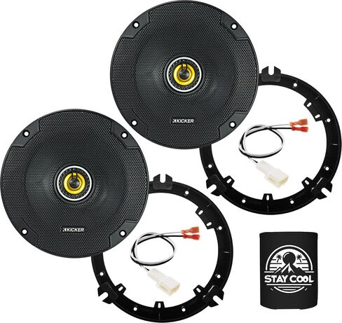 مكبرات الصوت Kicker 6.5 بوصة لـ Subaru WRX/WRX STI 2016-2021 مجموعة ترقية - زوج من سلسلة CS مع محولات وتسخير ، COAXIAL 6 1/2 AUDIO AUDIO DOOR SPEAKER CSC654 ، 46CSC654 in Saudi Arabia
