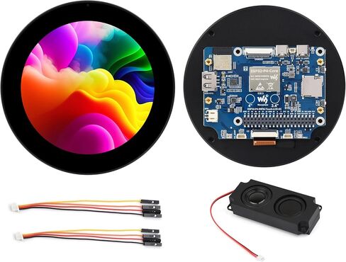 ESP32-P4 3.4 inch Round Touch Display Development Board, IPS LCD, 800x800 Resolution, Support WFi 6 / BLE 5,Onboard Dual Microphones, Audio Input/Output, Supports AI Voice Interaction in Kuwait