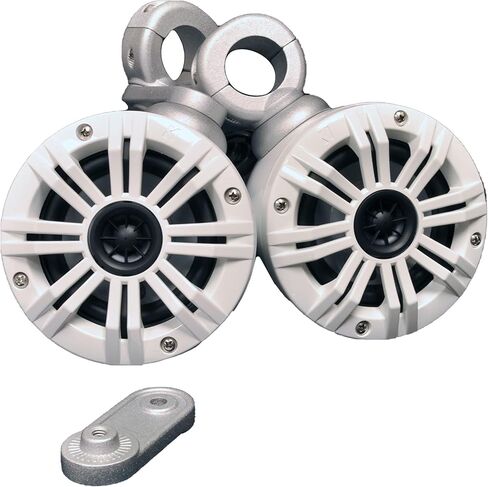 KICKER White Mini Wake Tower Marine Enclosures 4" KM Speakers. (4 ohm) in Saudi Arabia