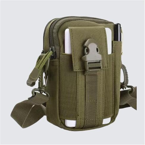 Tactical Molle Pouch - Outdoor Sports Waist Bag, Hiking Multi-Purpose Phone Pouch, Durable & Water-Resistant for Camping, Cycling, Travel(Army Green B) in Saudi Arabia