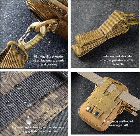 Tactical Molle Pouch - Outdoor Sports Waist Bag, Hiking Multi-Purpose Phone Pouch, Durable & Water-Resistant for Camping, Cycling, Travel(Army Green B) in Saudi Arabia