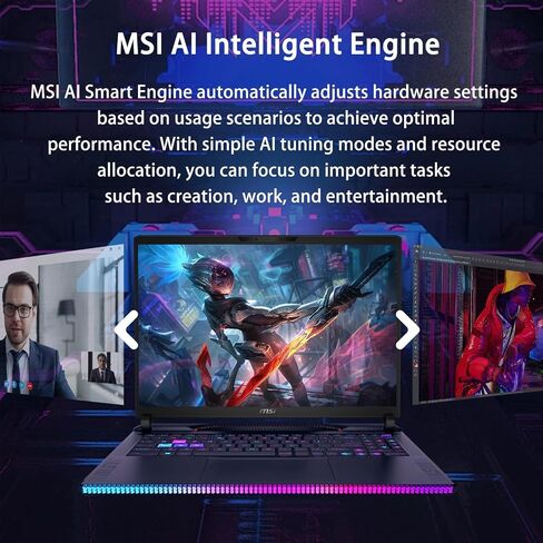 MSI RAIDER GE68HX 16 GAMING LAPTOP-Intel 24-CORE I9-14900HX ، NVIDIA GEFORCE RTX 4070 ، 16 "Wuxga 144Hz Display ، RGB Backlit Keyboard ، Windows 11 Pro ، Wi-Fi 6 | 64 GB DDR5 + 2 TB SSD in Kuwait