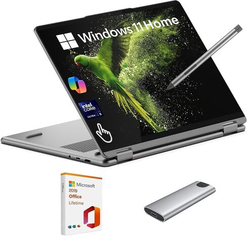 Lenovo Yoga 7i 2-in-1 Laptop, 16" 2K Touchscreen AI Copilot+ PC, Core Ultra 5 226V (Beats i7-1355U), 16GB LPDDR5X RAM, 512GB SSD + 2TB Portable SSD, Lifetime Office+ Stylus Pen, WiFi 7, Win11 Home in Saudi Arabia