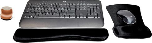Logitech MK540 لوحة المفاتيح اللاسلكية المتقدمة والسرد الماوس النشط النشط حزمة مكتب السفر مع مكبر صوت بلوتوث Micro Mirror Portable ، وسادة معصم الهلام ووسادة الماوس in Kuwait