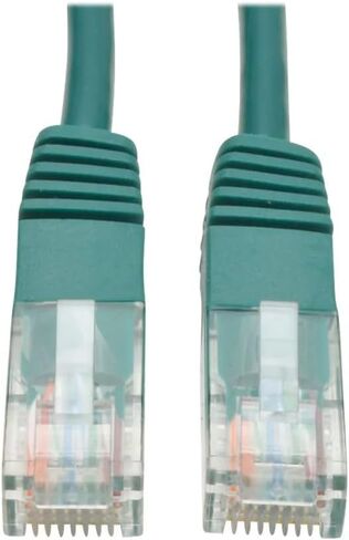 TRIPP Lite Eaton Series N002-010-GN CAT5E Ethernet Patch Cable 10 FT Green ، RJ45 M/M 350MHz 1GBPS UTP BUE BOE LAN ، مصبوب ، حزمة حزمة سحابة مسبقة التهيئة مؤهلة (50 حزمة) in Saudi Arabia