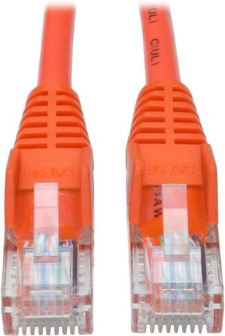 Tripp Lite Eaton N001-014-OR Cat5e Snagless Gigabit Ethernet Patch Cable, 14 ft RJ45 350MHz 26AWG UTP, Orange, Gold Contacts, Crosstalk, Cloud Care Pre-Configured Bundle Eligible (50 Pack) in Saudi Arabia