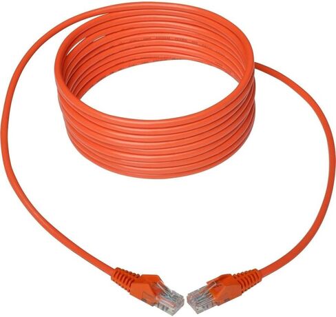 Tripp Lite Eaton N001-014-OR Cat5e Snagless Gigabit Ethernet Patch Cable, 14 ft RJ45 350MHz 26AWG UTP, Orange, Gold Contacts, Crosstalk, Cloud Care Pre-Configured Bundle Eligible (50 Pack) in Saudi Arabia