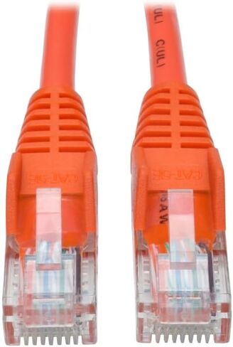 Tripp Lite Eaton N001-014-OR Cat5e Snagless Gigabit Ethernet Patch Cable, 14 ft RJ45 350MHz 26AWG UTP, Orange, Gold Contacts, Crosstalk, Cloud Care Pre-Configured Bundle Eligible (50 Pack) in Saudi Arabia
