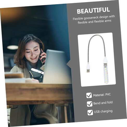 Homoyoyo USB تعمل بالمرونة الليلية المرنة مع LEDS GOONSECK COMPUTION LAMP لقراءة المكتب بجانب السرير ، استخدم تصميمًا مضغوطًا محمولًا للسفر والمنزل in Kuwait