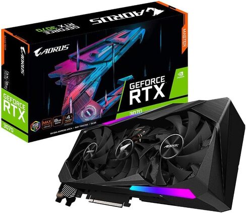 GIGABYTE AORUS GeForce RTX 3070 Master 8G Graphics Card, 3X WINDFORCE Fans, 8GB 256-bit GDDR6, GV-N3070AORUS M-8GD Video Card in Saudi Arabia