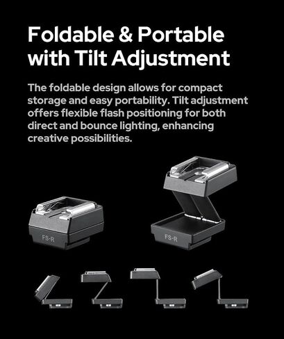 Godox FS-R Hot Shoe Riser for Single Contact Flash GOdox IM30 IM20 IM22 - Foldable Flash Bracket with Tilt Adjustment, No Blocked Edge, Compact Design for Bounce Lighting Manual Flash in Saudi Arabia