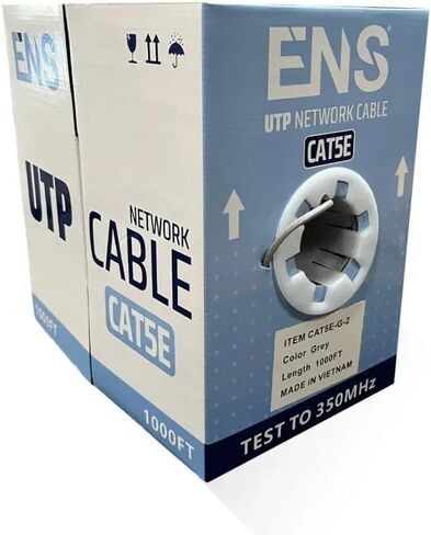 CAT5E-G-2 Bulk Ethernet Cable, U/UTP, CCA Conductors, 1000ft Pull Box, PE Insulation, PVC Jacket, 24AWG, TIA/EIA-568C, RoHS Compliant, Grey Jacket in Saudi Arabia