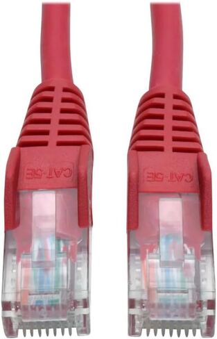 Eaton Tripp Lite N001-005-RD Cat5e Ethernet Cable 5 ft (1.52 m) Red, 350 MHz 1 Gbps RJ45 M/M Snagless Molded UTP Patch Cord PoE Network LAN Cloud Care Pre-Configured Bundle Eligible (50 Pack) in Saudi Arabia