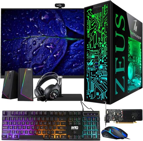 TechMagnet Gaming Desktop PC ، Intel I5 4th Gen ، Zeus Pro 4 ، GT 1030 2GB DDR5 ، 8GB RAM ARGB ، 1TB SSD + 4TB HDD ، MTG 24 INCRAVE GAMING MONITOR in Kuwait