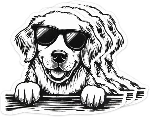 (3PCS) Retriever Peeking Dog Golden Retriever Sticker – Cute Dog Decal for Laptop,Car,Water Bottle,Phone Case,Notebook – Waterproof Vinyl Sticker Pack for Adults,Kids – Gift for Women,Mom,Daughter in Kuwait