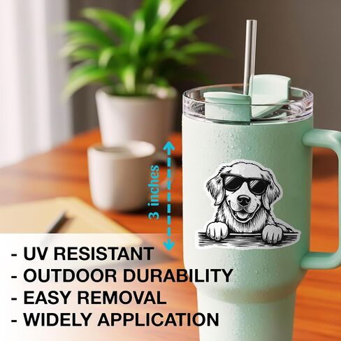 (3PCS) Retriever Peeking Dog Golden Retriever Sticker – Cute Dog Decal for Laptop,Car,Water Bottle,Phone Case,Notebook – Waterproof Vinyl Sticker Pack for Adults,Kids – Gift for Women,Mom,Daughter in Kuwait