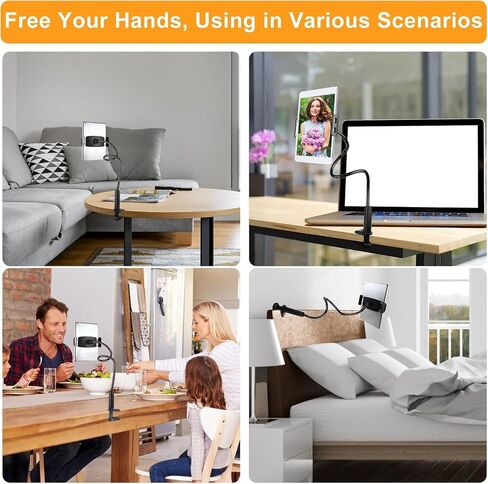 360° Spiral Base Gooseneck Tablet Phone Holder – Adjustable 30" Flexible Arm Stand Clamp for Bed or Desk, Fits iPhone, iPad Air/Mini, Galaxy Tabs, Kindle Fire, Switch (4.7–11", Universal Pink) in Saudi Arabia