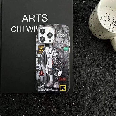 Cool Anime Black for Boys Case for iPhone 12/12 Pro Phone Case مع تصميم الكرتون الروبوت العصري ، الشارع Artworkn IMD Laser Scirbroof Silicone الخلايا الخلفية الخلفية in Saudi Arabia