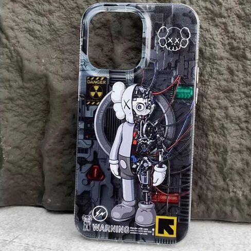 Cool Anime Black for Boys Case for iPhone 12/12 Pro Phone Case مع تصميم الكرتون الروبوت العصري ، الشارع Artworkn IMD Laser Scirbroof Silicone الخلايا الخلفية الخلفية in Saudi Arabia
