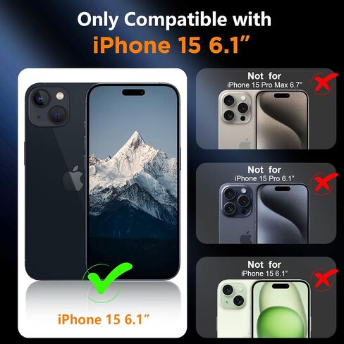 Red2Fire Magnetic for iPhone 15 Case ، [متوافق مع Magsafe] [حماية إسقاط الصف العسكري] [مقاومة الصدمات الشاقة] حالة هاتف غير لامع غير لامع ل iPhone 15 6.1 "-1 in Kuwait