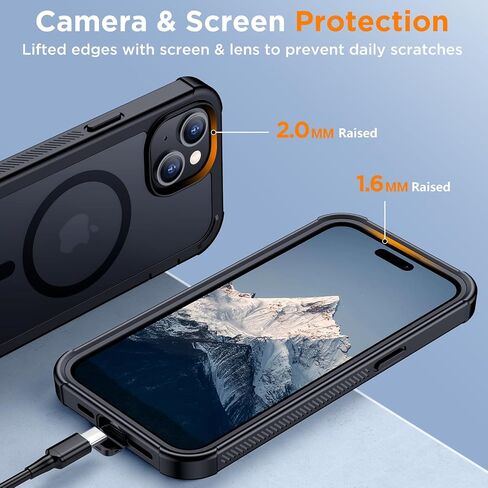 Red2Fire Magnetic for iPhone 15 Case ، [متوافق مع Magsafe] [حماية إسقاط الصف العسكري] [مقاومة الصدمات الشاقة] حالة هاتف غير لامع غير لامع ل iPhone 15 6.1 "-1 in Kuwait