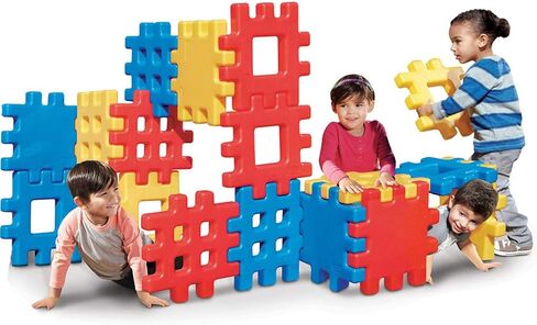 Little Tikes Big Waffle Block Set - 18 pieces, Blue/Red/Yellow in Saudi Arabia