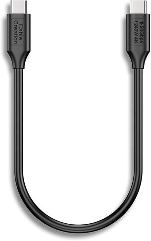 Cablecreation USB C Short Short Cable 6 Inch ، USBC Monitor 8K@30Hz/4K@120Hz Video ، 240W Type C Charging ، 20G Sync ، USB C 3.2 Gen 2 for Thunderbolt 4/3 in Saudi Arabia