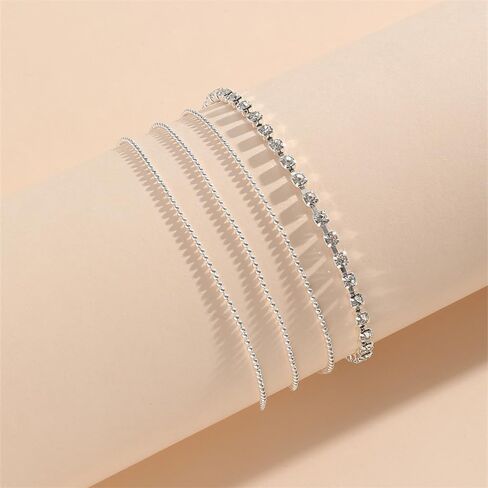 sjmygudgo Ankle Bracelets for Women 14k Gold Plated Silver Anklets for Women Beaded Anklets Set Summer Beach Anklets for Women Teen Girls Gold Jewelry Gifts in Saudi Arabia