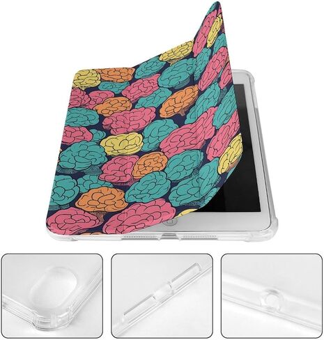 Brains Colorful Pattern Case with Pen Holder Slim Lightweight Trifold Stand Compatible with iPad mini 4/5/6 Mini6（8.3in） in Saudi Arabia