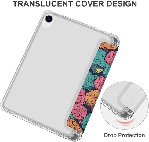 Brains Colorful Pattern Case with Pen Holder Slim Lightweight Trifold Stand Compatible with iPad mini 4/5/6 Mini6（8.3in） in Saudi Arabia
