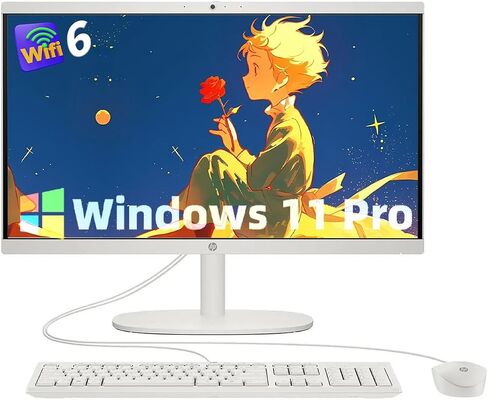 HP All-in-One Desktop Computer-21.5 '' Display FHD ، Intel Celeron J4025 Processor ، Win 11 Pro ، Wi-Fi 6 ، Bluetooth for Business & Students (16GB RAM | 1TB SSD) in Saudi Arabia