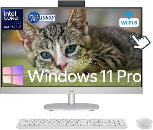 HP All-in-One Computer 2025 • 27 "FHD Touchcreen (1920x1080) • Intel 12-Core Ultra 7 155U • Camera True Vision • Wi-Fi 6 • Win 11 Pro • 64 GB DDR5 • 2TB SSD in Kuwait