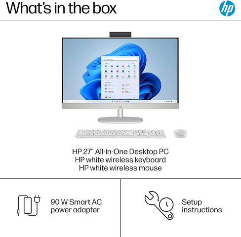 HP All-in-One Computer 2025 • 27 "FHD Touchcreen (1920x1080) • Intel 12-Core Ultra 7 155U • Camera True Vision • Wi-Fi 6 • Win 11 Pro • 64 GB DDR5 • 2TB SSD in Kuwait