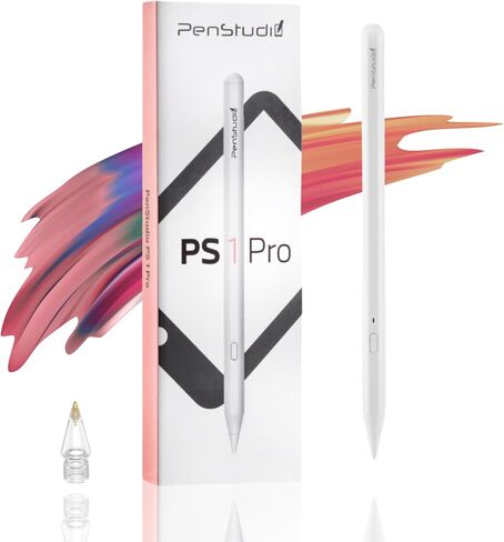 PS1-Pro Stylus Pen for Apple iPad 2018-2025｜Faster Charge Custom Shortcuts Pixel-Perfect with Metal Chrome Tip｜Pencil for iPad 11th & 10th Generation, Pro 11"/12.9"/M4, Air 3/4/5/M2/M3, mini 5/6th Gen in Saudi Arabia