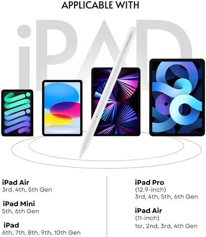 PS1-Pro Stylus Pen for Apple iPad 2018-2025｜Faster Charge Custom Shortcuts Pixel-Perfect with Metal Chrome Tip｜Pencil for iPad 11th & 10th Generation, Pro 11"/12.9"/M4, Air 3/4/5/M2/M3, mini 5/6th Gen in Saudi Arabia