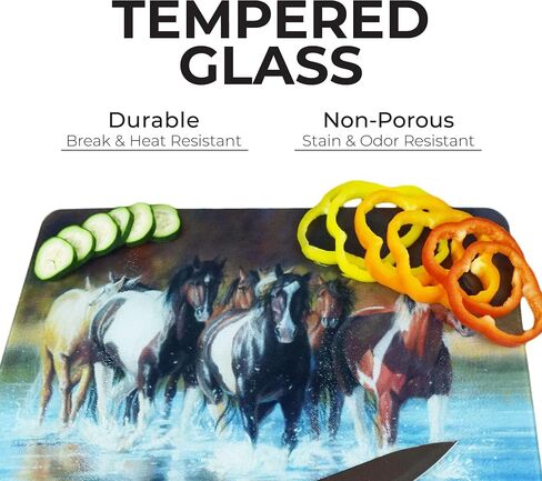 Rivers Edge Products Tempered Glass Cutting Board, 12 by 16 Inches, Redfish and Sea Trout in Kuwait
