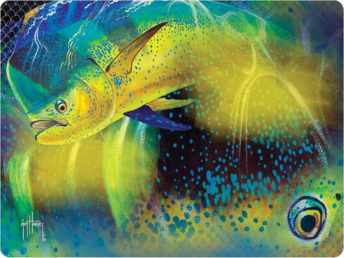 Rivers Edge Products Tempered Glass Cutting Board, 12 by 16 Inches, Redfish and Sea Trout in Kuwait