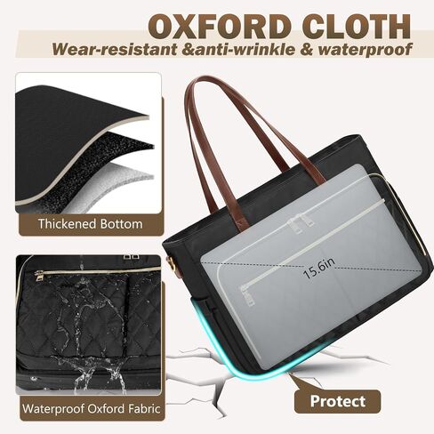 Teacher Tote Bag 15.6 Inch Laptop Bag for Women Work Bag with Accordion File Organizer Pocket & Insulated Pocket Nurse Bag in Saudi Arabia