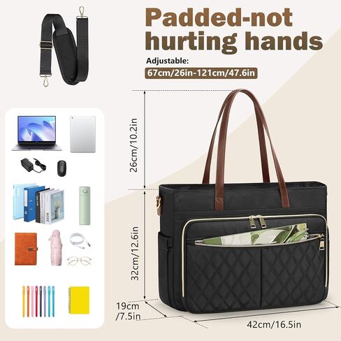 Teacher Tote Bag 15.6 Inch Laptop Bag for Women Work Bag with Accordion File Organizer Pocket & Insulated Pocket Nurse Bag in Saudi Arabia