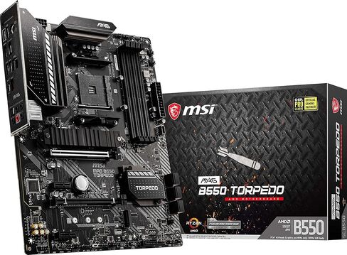 MSI MAG B550 Torpedo Gaming Mameing (AMD AM4 ، DDR4 ، PCIE 4.0 ، SATA 6GB/S ، DUAL M.2 ، USB 3.2 GEN 2 ، HDMI/DP ، ATX ، AMD RYZEN 5000 Series معالجات) (متجددة) in Kuwait