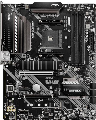 MSI MAG B550 Torpedo Gaming Mameing (AMD AM4 ، DDR4 ، PCIE 4.0 ، SATA 6GB/S ، DUAL M.2 ، USB 3.2 GEN 2 ، HDMI/DP ، ATX ، AMD RYZEN 5000 Series معالجات) (متجددة) in Kuwait