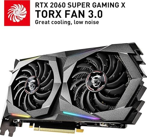 MSI Gaming Geforce RTX 2060 Super 8GB GDRR6 256 بت HDMI/DP G-Sync Turing Architecture بطاقة رسومات فيركلوكيل (RTX 2060 Super Gaming X) in Saudi Arabia